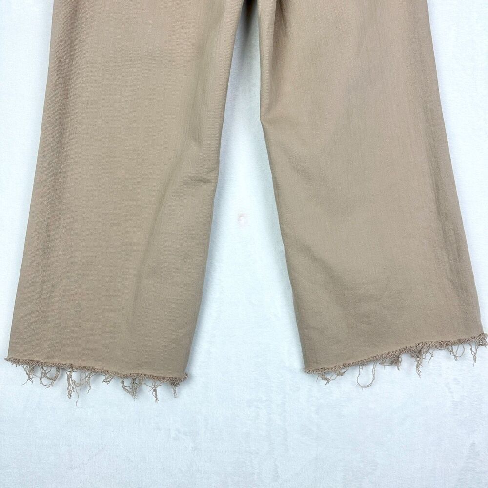 Judy Blue Garment Dyed Crop Wide Leg Jeans Size 9/29 Khaki Stretch Raw Hem - Picture 5 of 10